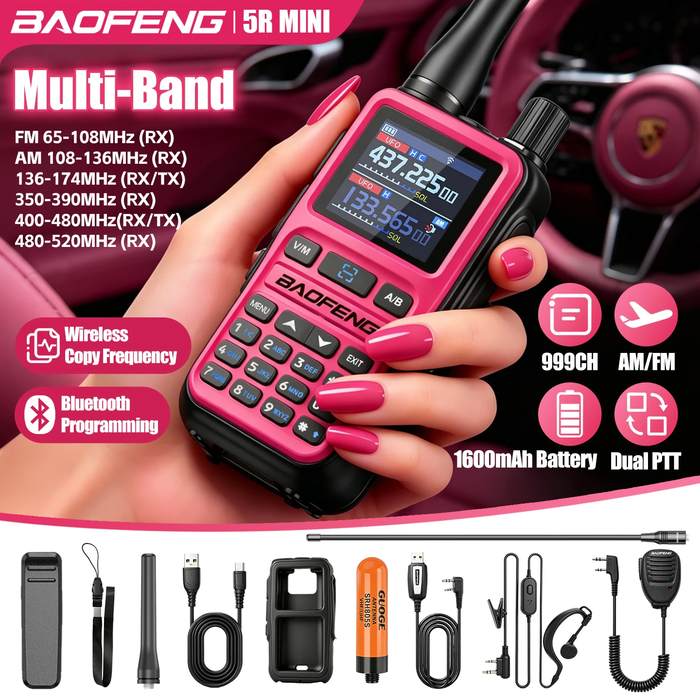 baofeng-5rmini無線機-ブルートゥースプログラミング-航空用受信機-デュアルptt送信機-キー付き-アウトドア旅行用-baofeng-ハンディトランシーバー