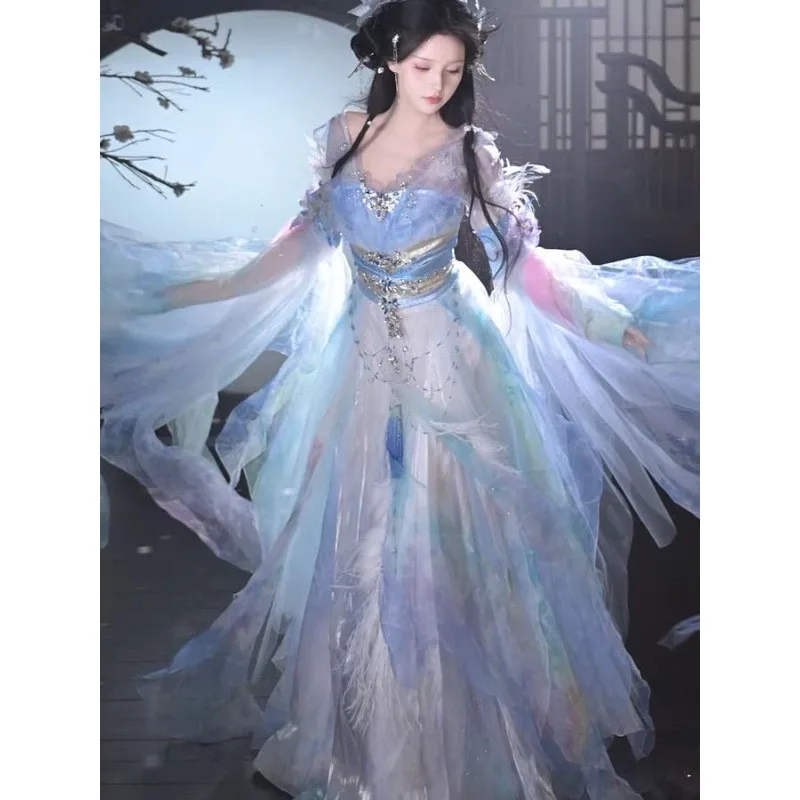 Zisong Garden Dream Aesthetics Super Immortal Heavy Industry Chest-length Dress