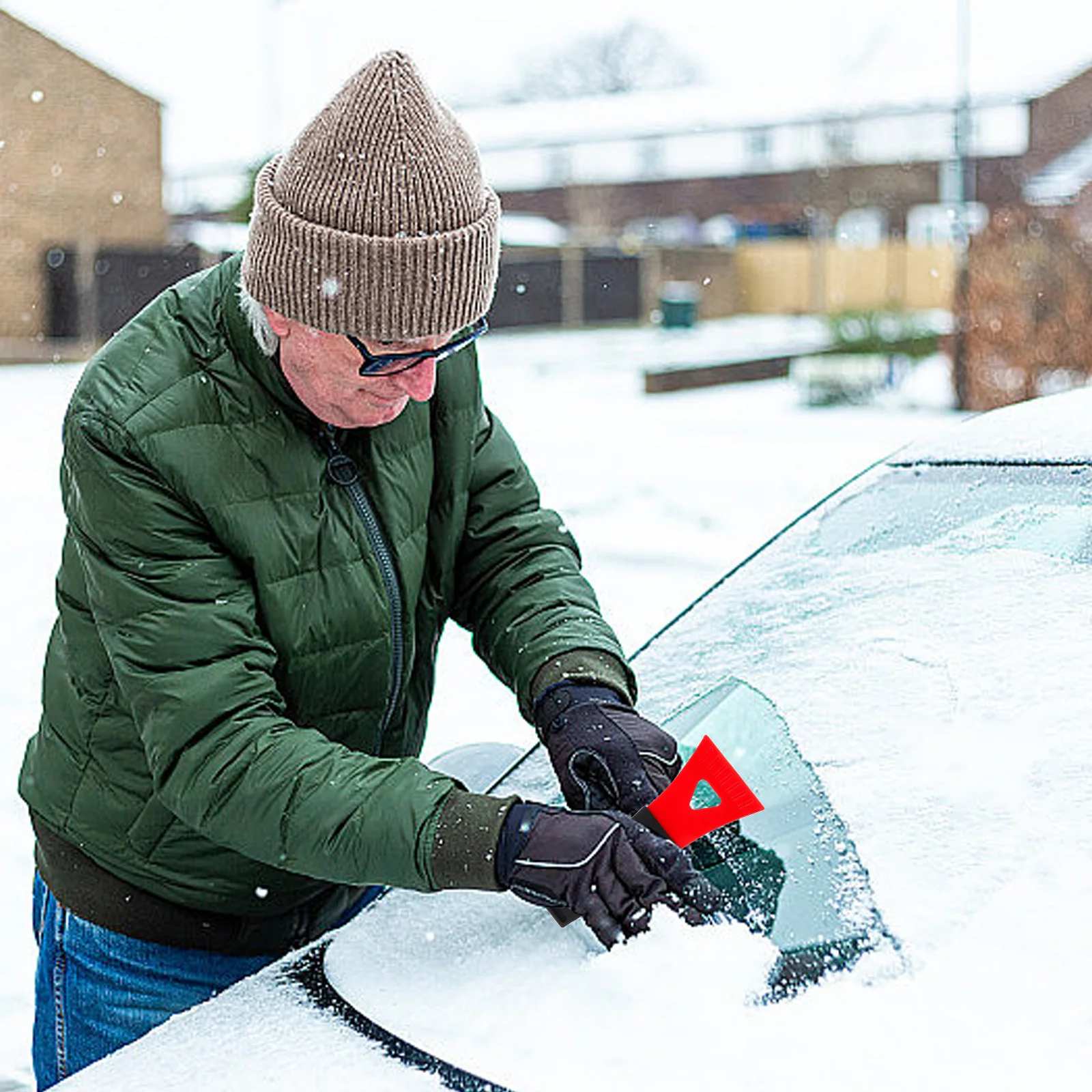 

2Pcs Mini Plastic Ice Scraper Compact Portable Car Windshield Frost Remover Snow Removal Tool Refrigerator Scraper