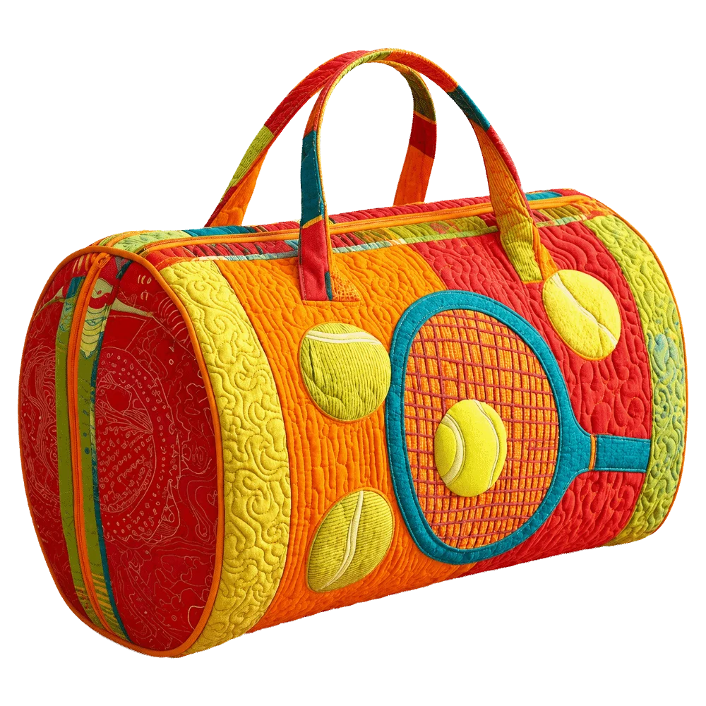 Retro Large Capacity Quilted Duffle Bag Flower Printed Travel Duffel Bag Colorful Dog Gym Tote Bag Gym