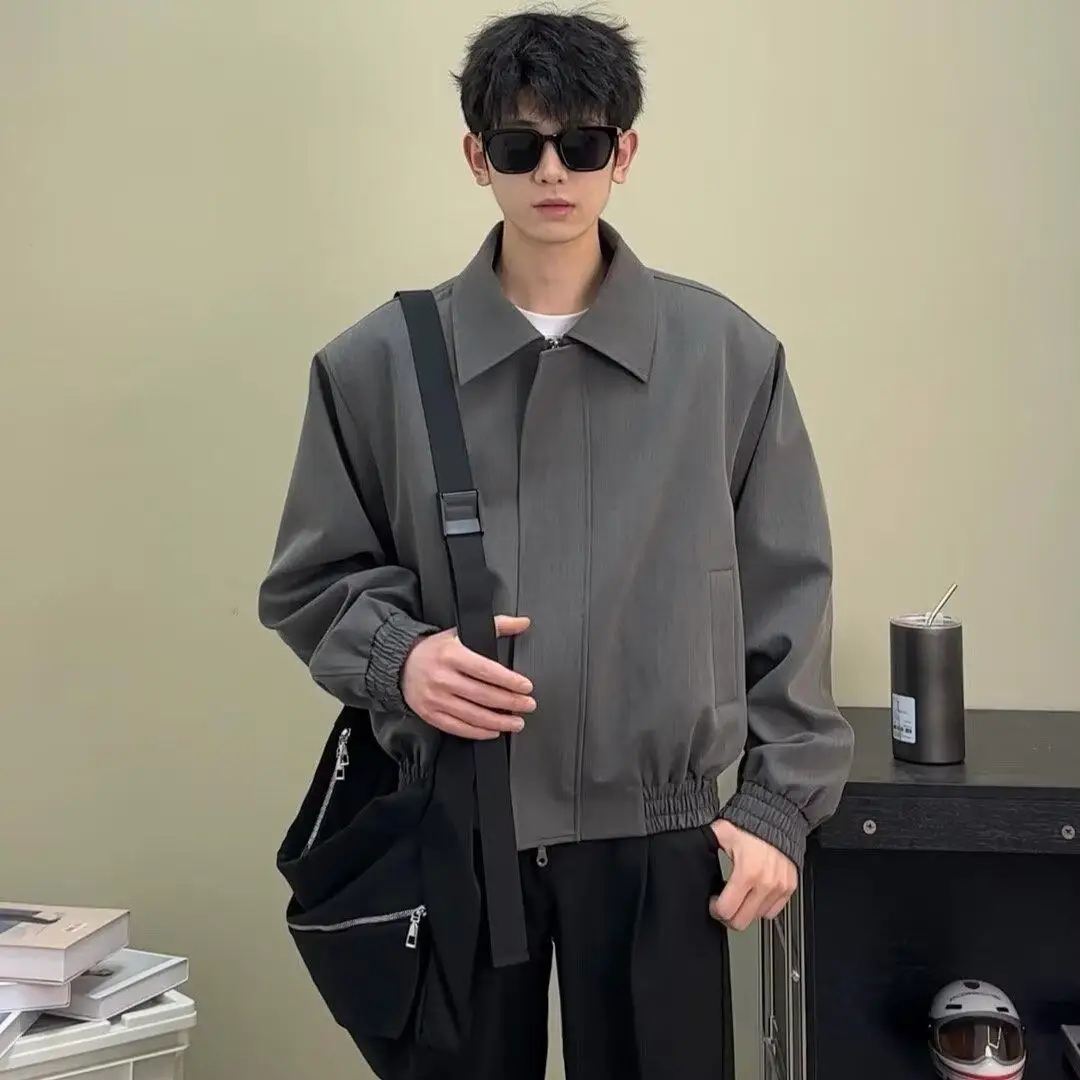 

Куртка в американском стиле с подплечниками, классический свободный крой, премиум-качество, корейская версия, молодежная, трендовая, осенняя верхняя одежда