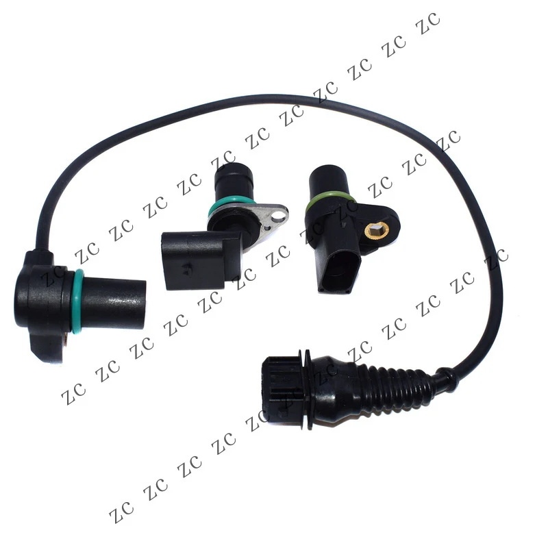 S+ 12141709616 Set of 3 Engine Camshaft & Cranskshaft Position Sensor For BMW