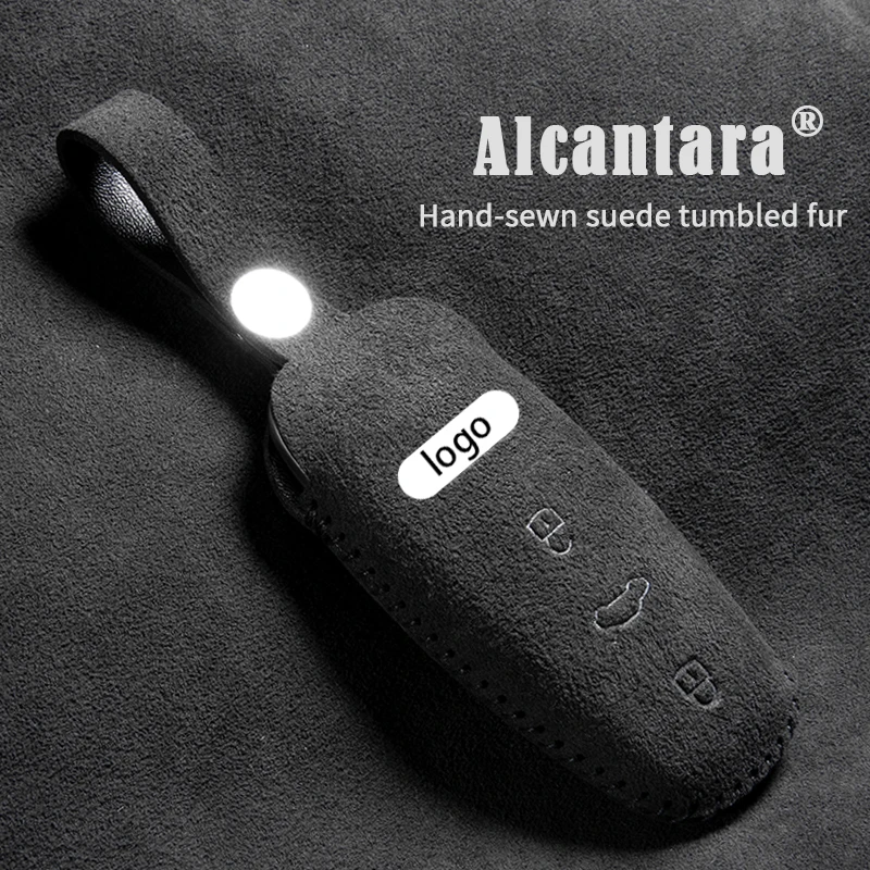 suede Car Remote Key Case Cover Bag For for Audi a6 a3 a7 c8 a8 D5 q7 q8 Q4 s6 s7 s8 RS E-tron GT key housing accessories