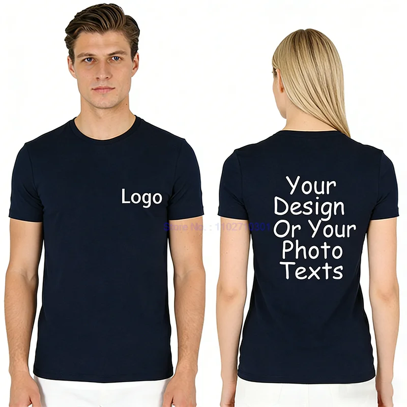 Custom Men Tshirt Add Your Message Here Premium Cotton Custom Prints Loose Casual High Quality Fashion New Shirts And T-Shirts