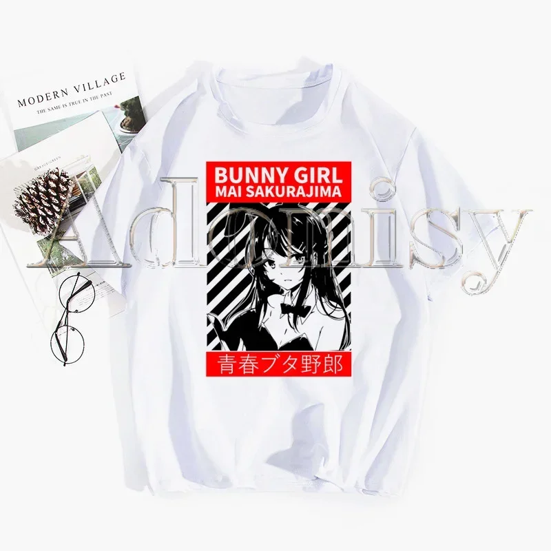 Bunny Girl Senpai Sakurajima Mai Men Women T-shirt Tops Crew Neck Fitted Soft Anime Manga Tshirt Tee Shirt Clothes T-shirt