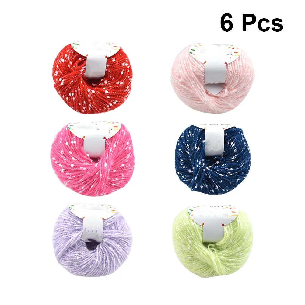 

Baby Cotton Yarn 6 Rolls Crochet Thread Hand Knitting Material Soft Durable Polyester Spandex For Sweaters Hats Gloves Scarves