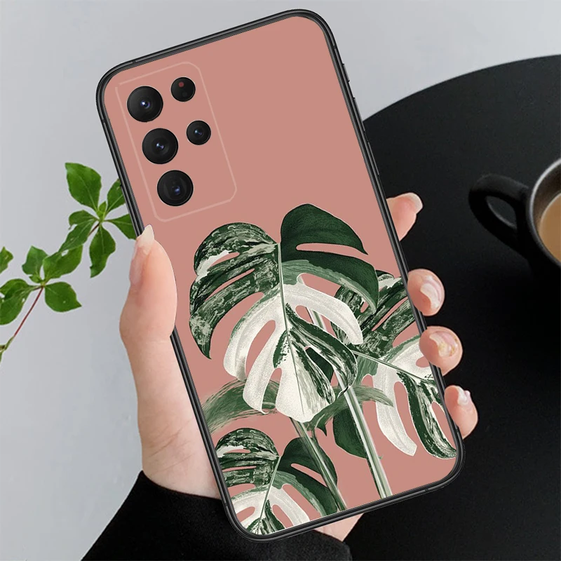 

Palm Tree Leaves Phone Case For Samsung S25 S24 S23 S22 S21 S20 Ultra S20 S22 S21 S21 S20 FE S24 Plus