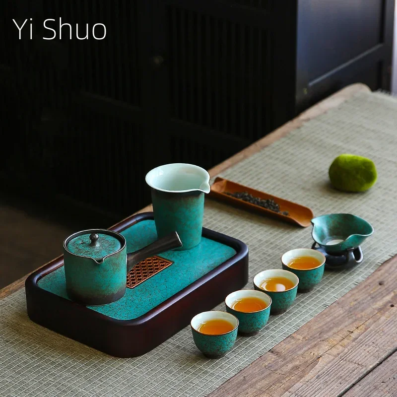 Chunlangan Conjuntos de Chá, Forno Assado Teacup, Tampa Lateral Retro, Caixa De Presente, Gaiwan Chinês, Home Office