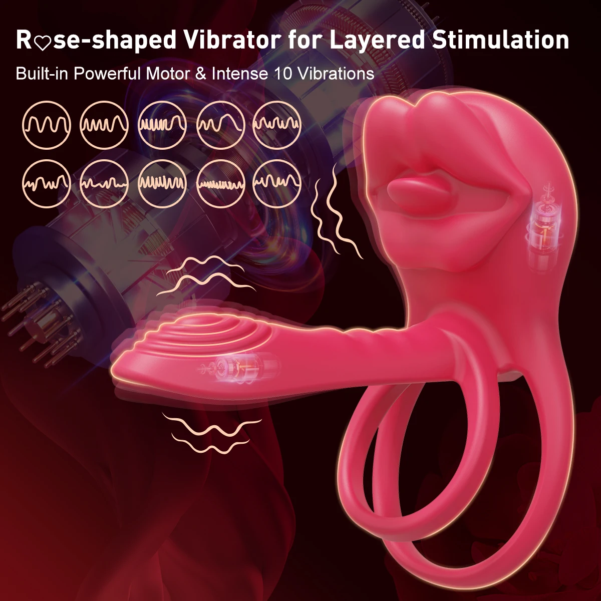 Cock Ring Vibrating for Men Male Erectile Penis Ring G-Spot Clitoris Anal Stimulator Ejaculation Delay Adult Sex Toy for Couples