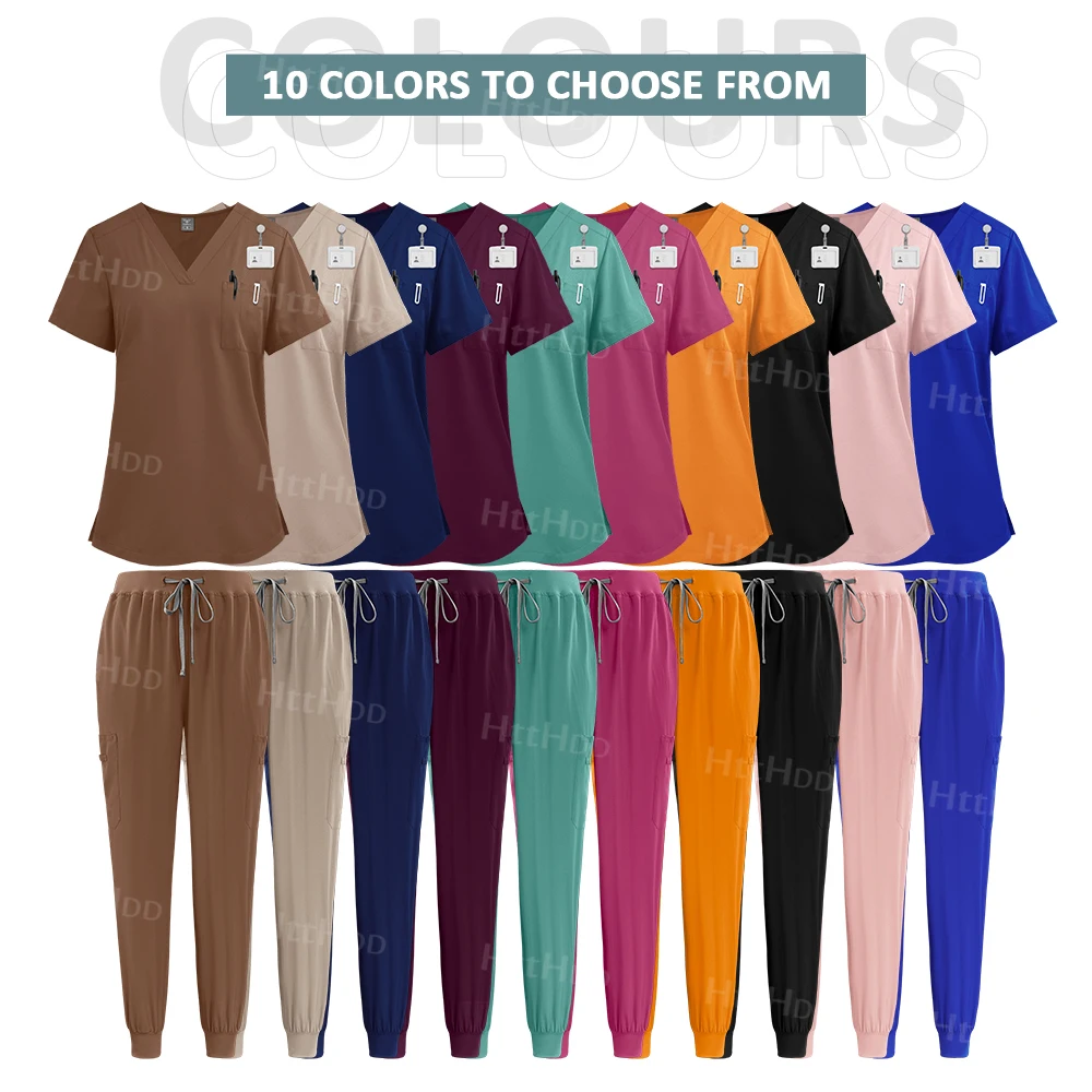 Chirurgische Uniformen Vrouw Verpleegkundige Artikelen Scrub Sets Uniform Vrouwen Joggers Verpleegkundige Werkkleding Top Broek Pakken Unisex Uniformen