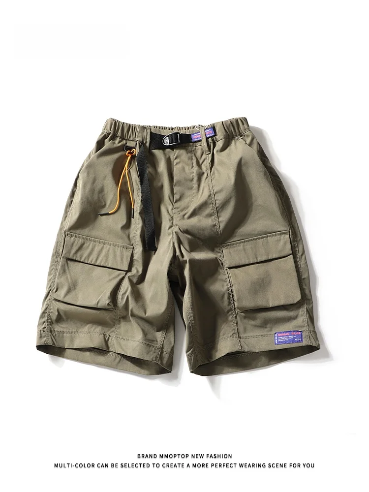 

American Retro Workwear ort Pants Men's Summer Outdoor Functional Five-Point Pants Loose Fit Straight Leg Casual orts