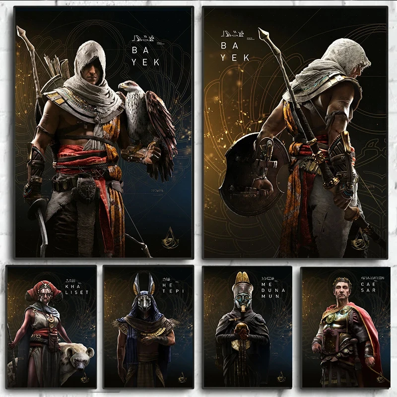 Assassin Origins Characters Posters and Prints Video Game Canvas Painting Wall Art Gaming Pictures Home Boys Living Room Decor