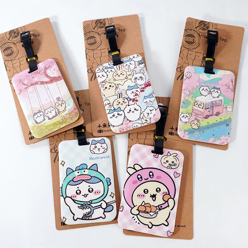 Anime Chiikawa Creative Luggage Tag Pendant Self-Deprecating Bear Anime Hachiwares Usagis Luggage Identification Pendant