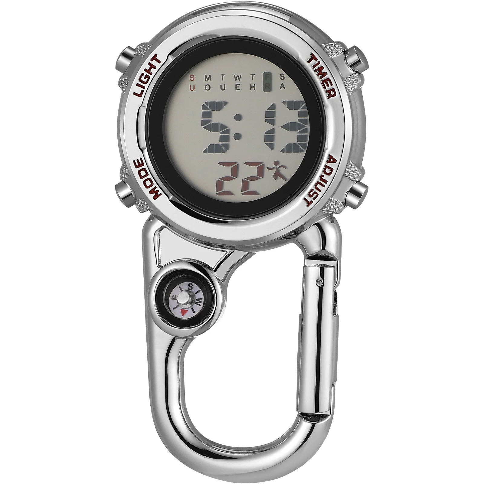 

Pocket Watch Carabiner Watches for Men Compass Climbing Outdoor Small Multi-Function Clip Hanging Metal