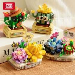 LOZ 3D Bouquet Succulent Plant Cactus Building Block Flower Toy Home Decoration Plant Bricks Rose Assembly Brick Toys Children