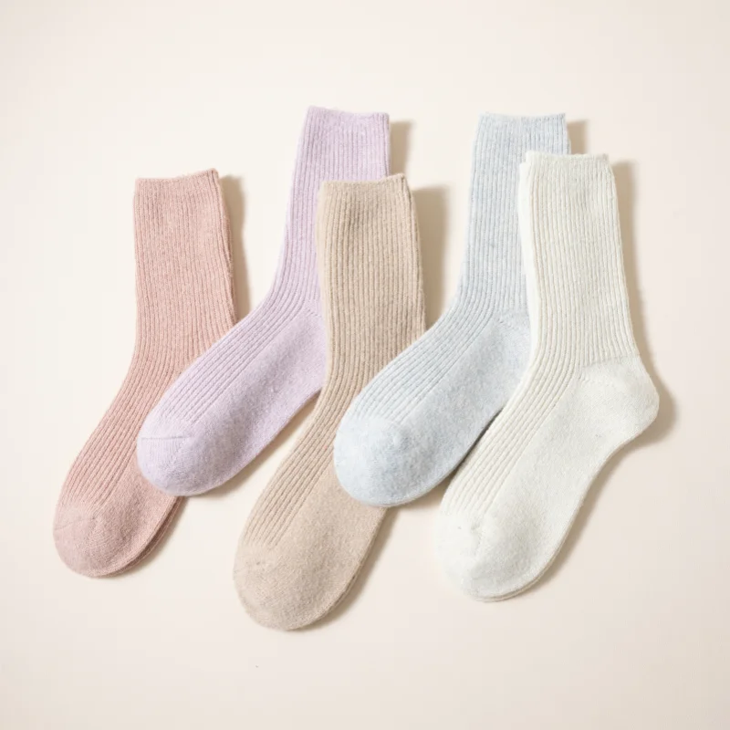 3 Pair Winter Thick Warm Women\'s Wool Socks High Quality Harajuku Retro Merino Wool Casual Socks