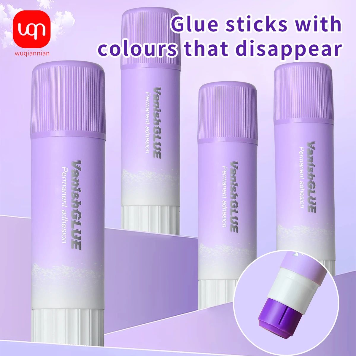 

Purple Disappearing Solid Glue Stick Professional Non-Toxic 21g High Viscosity Ideal For Office And Learning Stationery Supplies