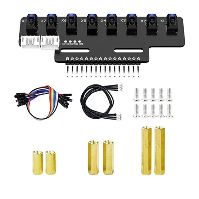 

AED6-1PCS 8 Channel High Precision Electronic Infrared Line Tracking Sensor Module Support Automatic Calibration