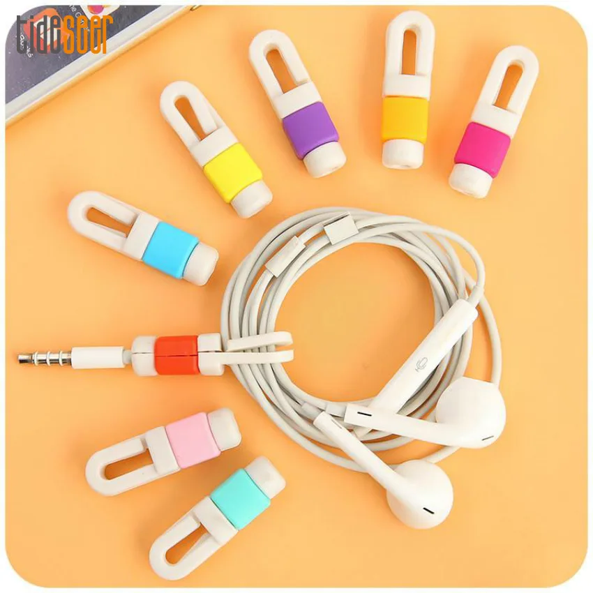 

Silicone Earphone Cable Cover Protector for iPhone Earphones Wire Organizer Cord Protective Case Colorful Wider Cover 300pcs