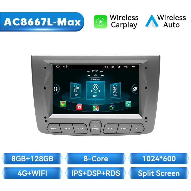 Xonrich Ai Voice Draadloze Carplay Auto Radio Speler Voor Alfa Romeo Mito 2008-2012 Android 14 8G + 128Gb Navigatie 4G Wifi Dsp 2din