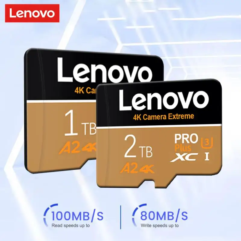 Lenovo 2TB Micro TF/SD Card 1TB Class 10 ความเร็วสูง A2 การ์ดหน่วยความจํา 128GB แฟลช TF Card 512GB SD การ์ด 2TB Micro drive