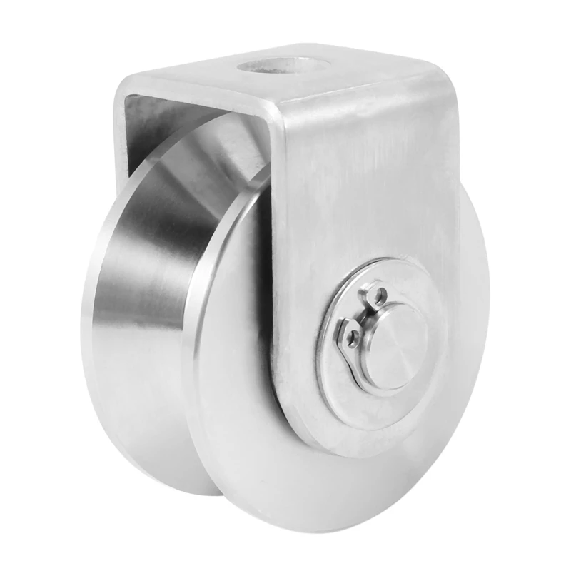 4X 2 Inch V Type Pulley Roller 304 Stainless Steel Sliding Gate Roller Wheel Bearing For Material Handling And Moving