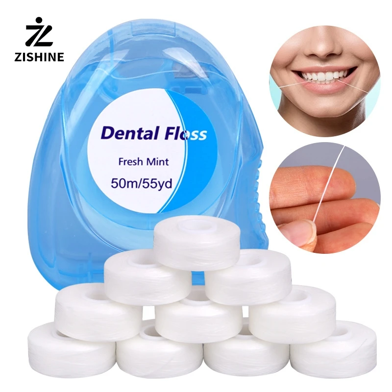 3/5/10PC-Orthodontic Dental Floss 50m Coil Mint Flavor Ultra-fine High Tensile Strength Not Split Wire Compact and Convenient
