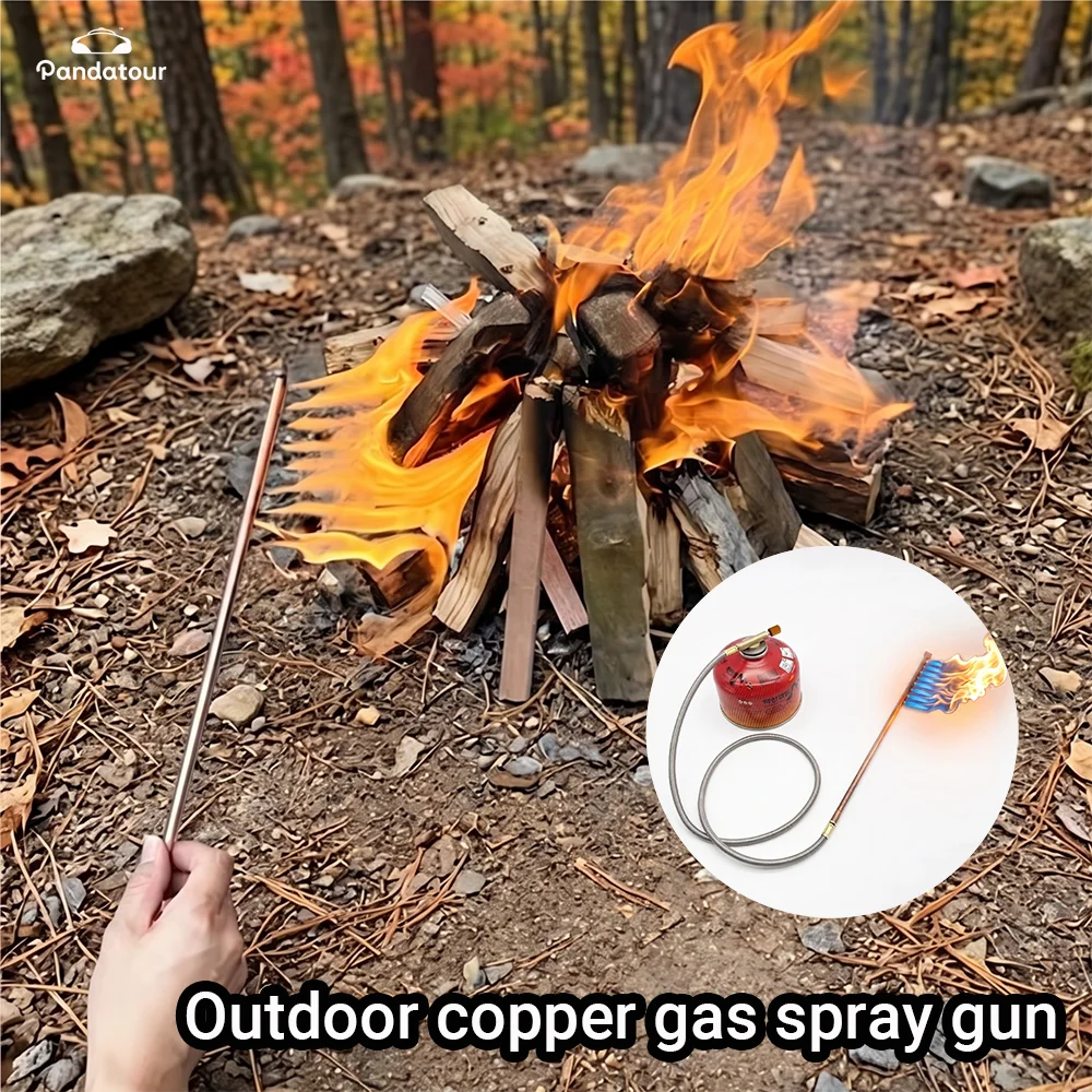Pandatour 30/40CM Gas Adapter Extension Braided Hose Fire Igniter Spray Gun Camping Firewood Firewood Outdoor  Barbecue Charcoa