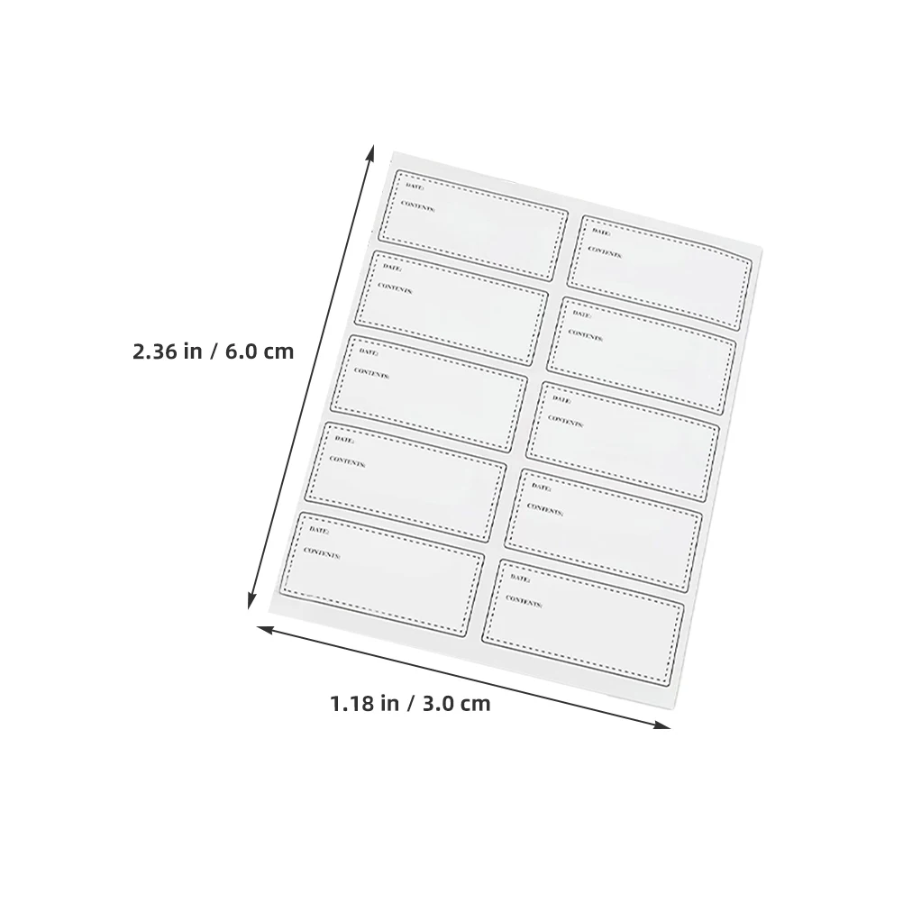 

Waterproof Oilproof Label 10 Sheets Synthetic Paper Adhesive Sticker Dating Food Expiration Removable Freezer Blank H writing