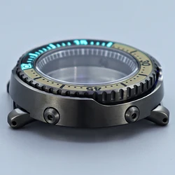 43mm Small Tuna Canned C3 Luminous Watch Case Fits Seiko NH35 NH34 NH36 NH38 Movement 20ATM Waterproof Men Diving Replace Case