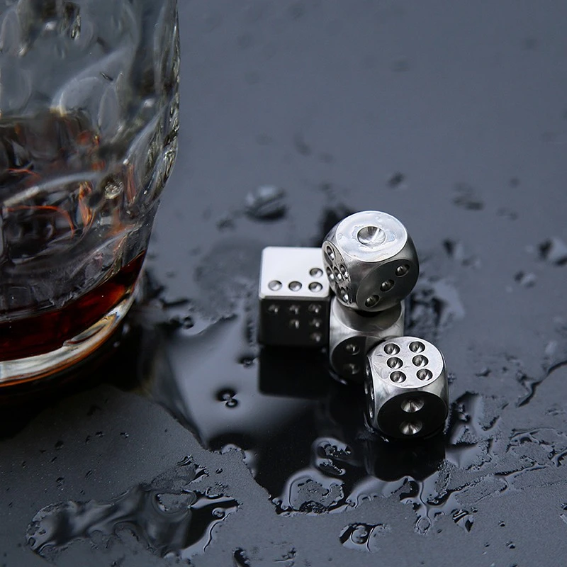 Titanium Alloy Dice, Solid TC4, Six Sided Lucky Guessing, Drinking Beer, Chilled Drinks, Cooling Promotion EDC Bar