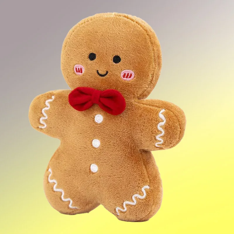 17cm lindo hombre de jengibre juguete de peluche cojín decoración de árbol de Navidad colgante de Navidad adornos colgantes regalos de Navidad para niños
