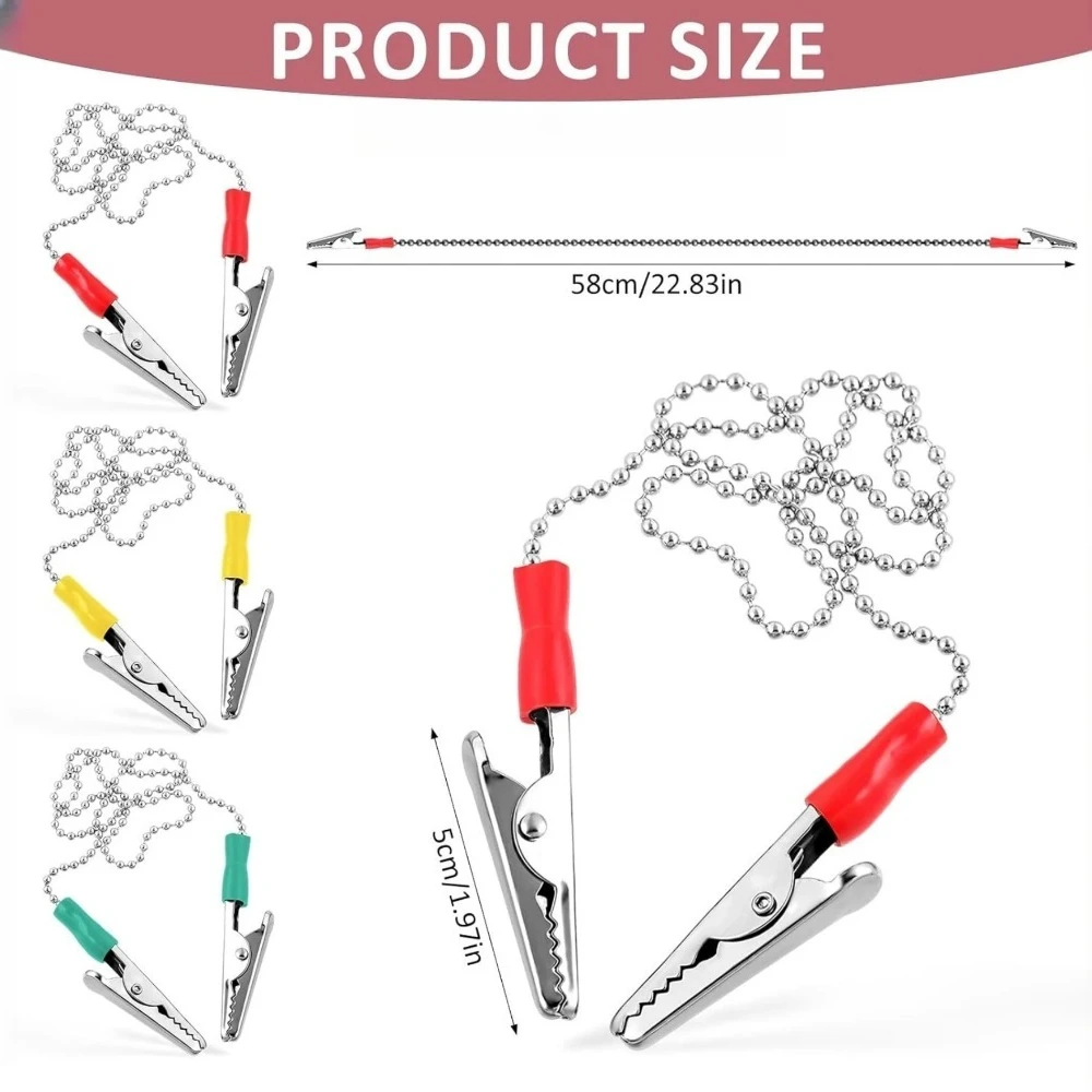 Dental Bib Clips Napkin Clip Reusable Napkin Holder Silver Clip to Hold Napkin Dental Flexible Napkin Chain Bib Holder for Adult