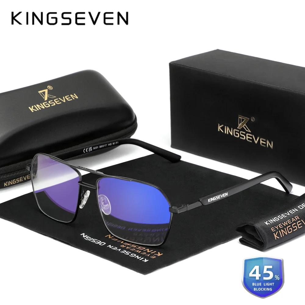 KINGSEVEN Rectangle Anti-Blue-ray Glasses Men/Women Phone Computer Blue Light Blocking Eyewear Ultralight Accessory Eyeglasses