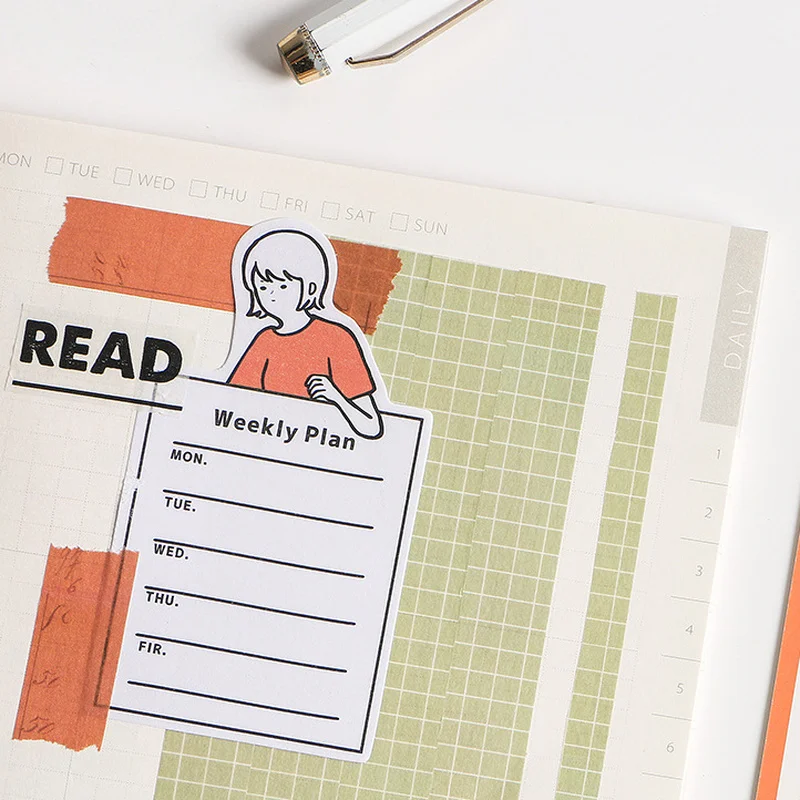 30 Sheets Memo Pad Sticker Creative Cute Message Handbook Note Book Word Notepad Note Memo Sheets Stationery Office Supplies