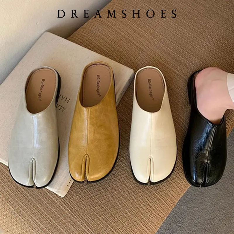 

Size35-42 Split Toe Slippers Tabi Ninja Slip Flats Round Toe Slip On Boat Slingback Mules Soft Loafers