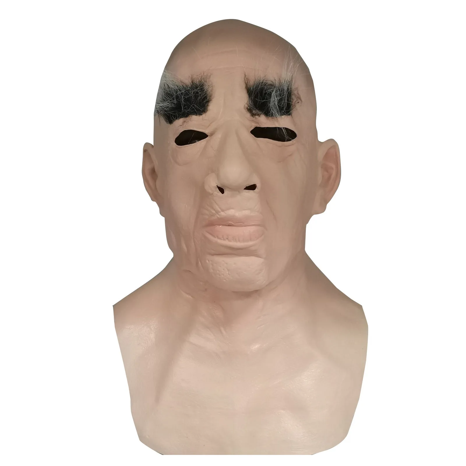 Máscara Realista De Anciano En Látex – Cabeza Completa Para Adultos – Ideal Para Halloween, Fiestas De Disfraces Y Cosplay – Pintada A Mano Y Transpirable