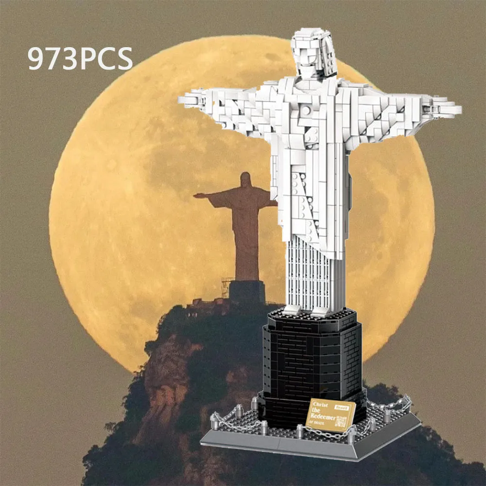 Kreatywne Architektura Konstrukcja Zabawki Brazylia Rio De Janeiro Chrystus Spowiednik Klocki Model Zestawy Cegiełki Dla Dzieci Prezenty