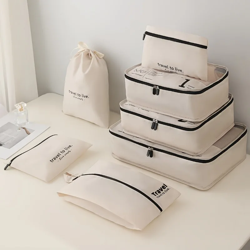 

7pcs Portable Travel Bag Space Saving Luggage Organizer for Clothes Shoes and Underwear Compression Bags for Business Trips