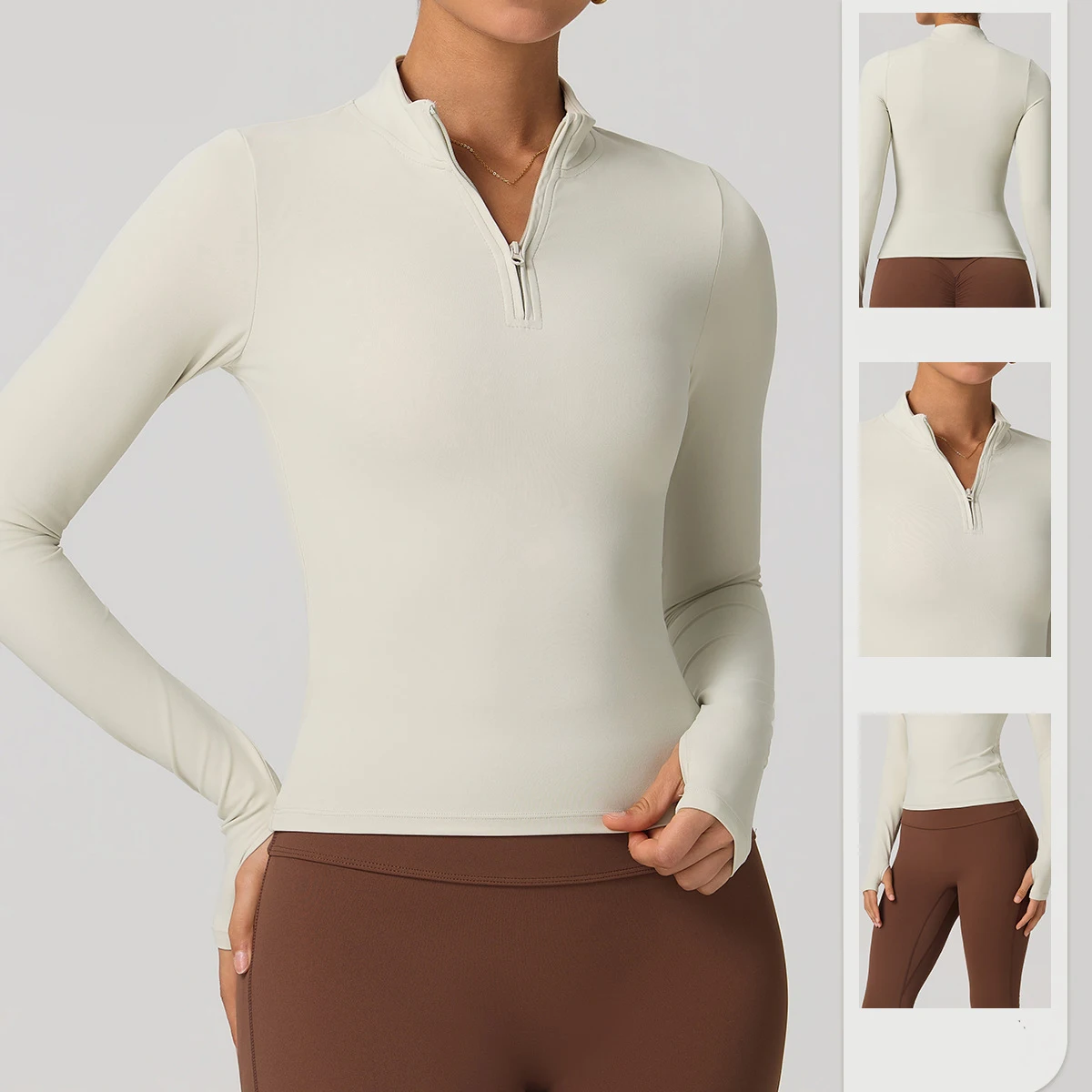 Quick Dry Long Sleeve Running T-Shirt for Wome Spring Summer Sweat Absorbent Half Zipper Outdoor Running Sports Fitness Clothes