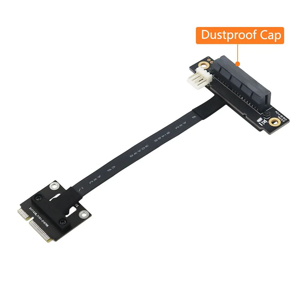 PCI-E Riser 270 Degree Mini PCIe To PCI-E 4X Adapter Converter Cable Riser w/ 4pin FDD Power Connector for PCI-E Tester Extender