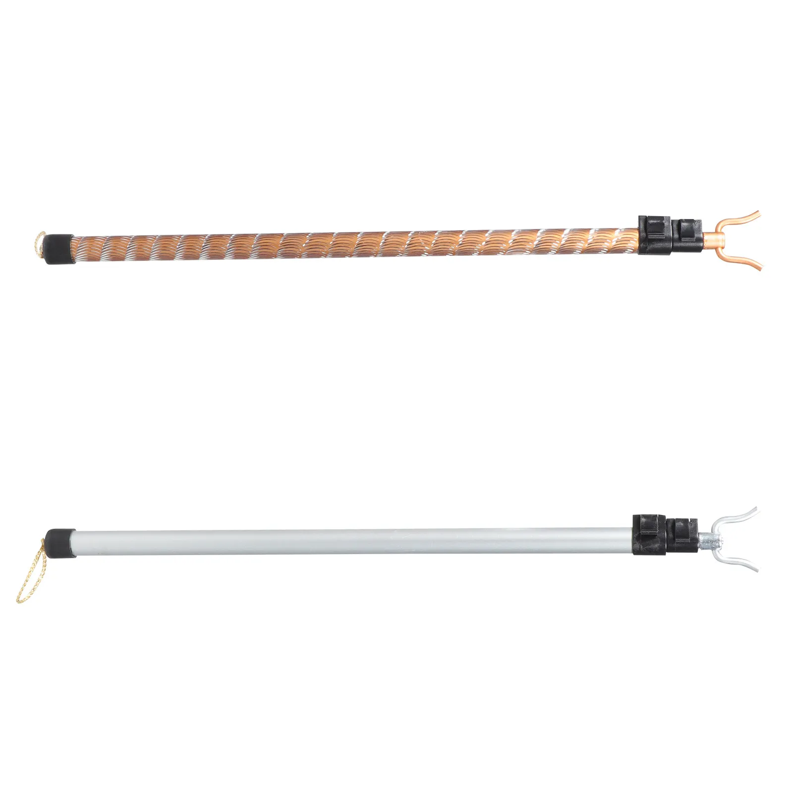 2Pcs Retractable Clothes Pole Aluminum Alloy Telescopic Clothes Reaching Rod Laundry Drying Tool for Closet Wardrobe Ceiling