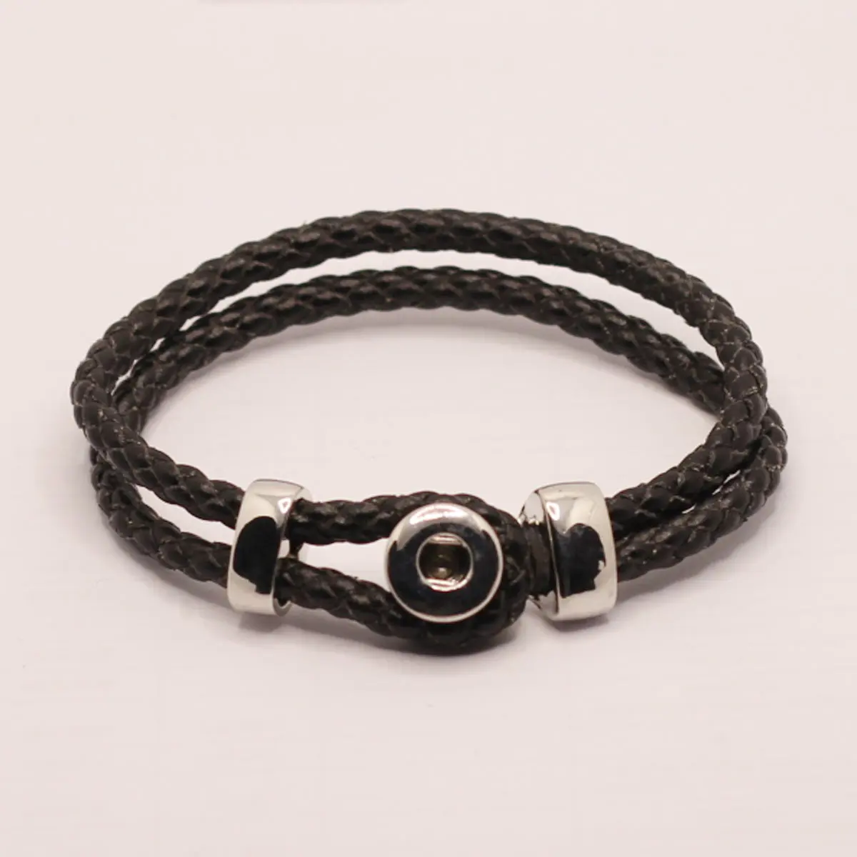 

1PC New Leather Men Women Snap Bracelet Bangle 20cm Fit Round Metal Snap Press Button 12mm Handmade Jewelry Accessories Supplies