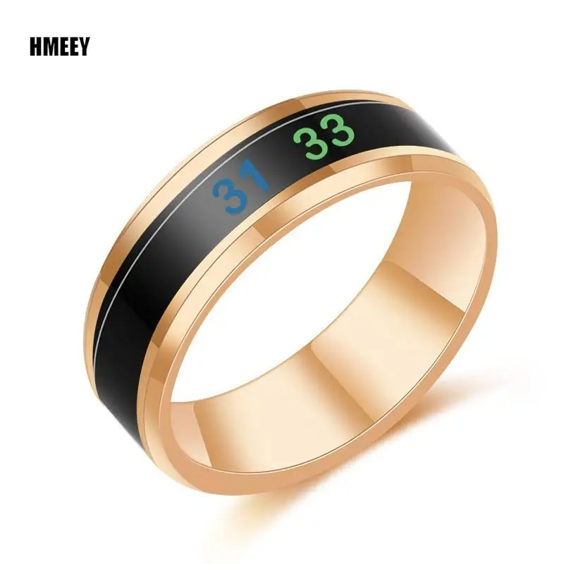 Anillo sensible a la temperatura para hombre y mujer, joya inteligente de acero de titanio con sensibilidad al estado de ánimo y resistente al agua,