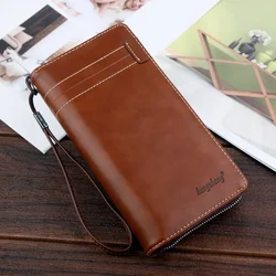 Men's Long Wallet RetroSimplified Korean Version Multifunctional Driver's License Clutches Bag Large Capacity Phone Storage