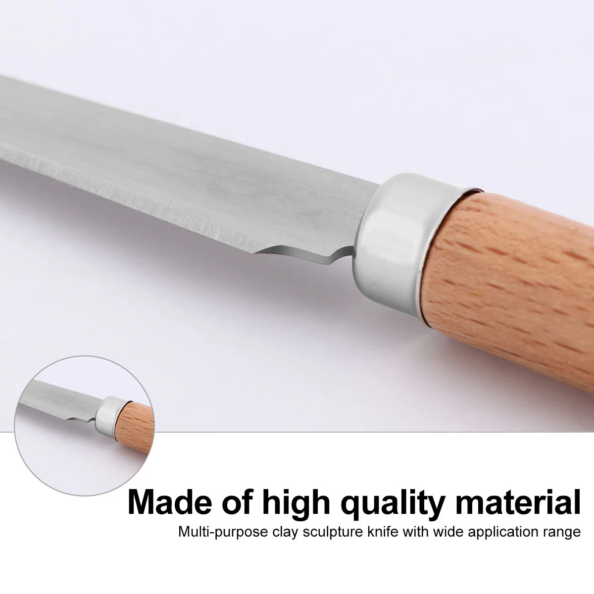 2 PCS Clay Repair Knife for Polymer Embossing Tool Fettling Ceramic Tools Sculpting Wooden Handle Pottery Sculpture