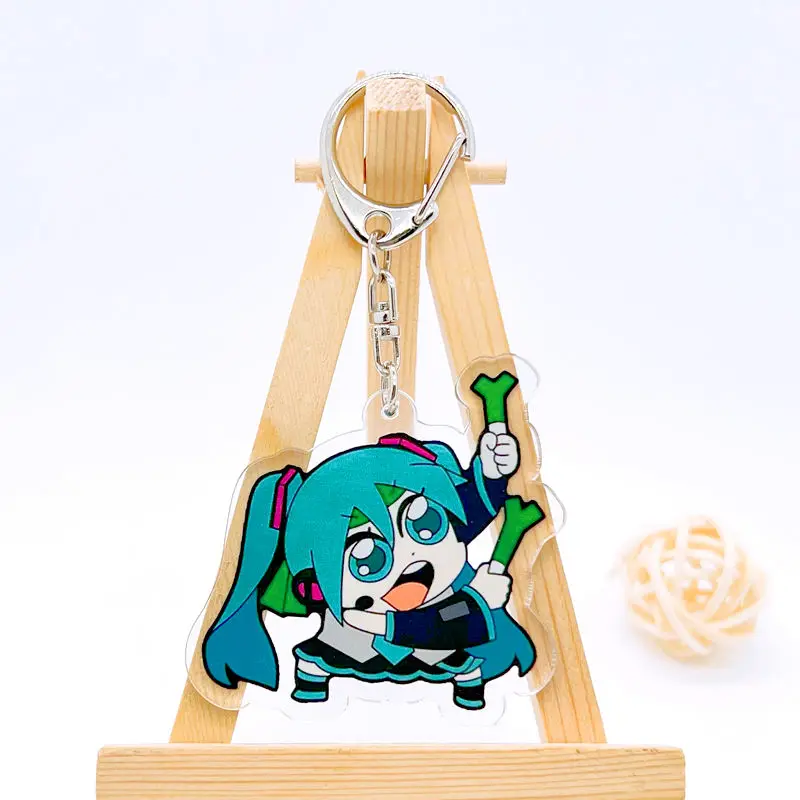 

New Piapro Characters Key Chain Kagamine Rin Anime Peripheral Cute Q-version It's Funny Schoolbag Pendant Gift