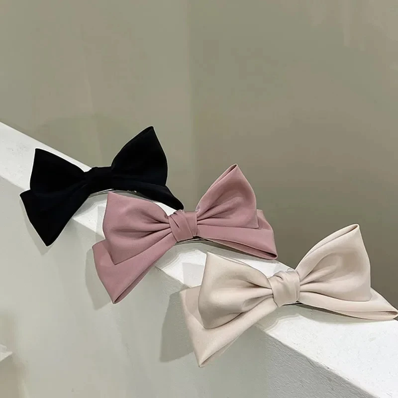 Korean Princess Hairpin 3D Bow Cute Hair Clips Ribbon Barrettes Girls Sauna Wear Women Hair Accessories Spring