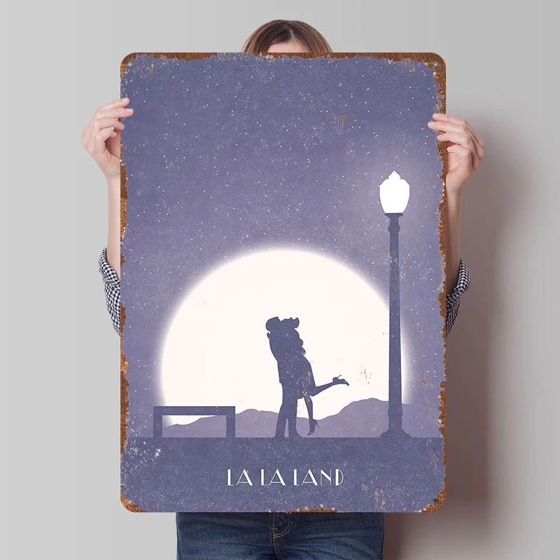 La La Land Poster Customized Wall Art Vintage Metal Signs Retro Tin Plaque for Man Cave Modern Home Decoration Ornaments House