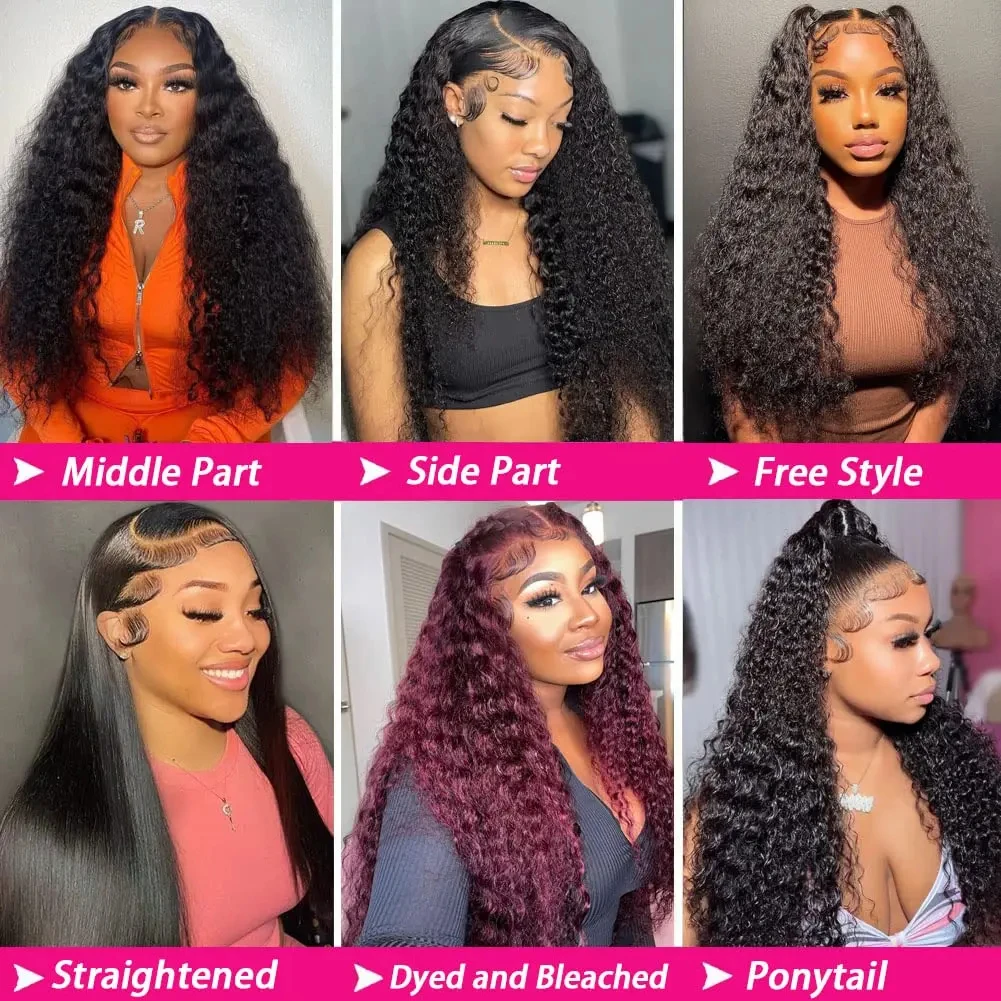 40inch Water Wave Lace Frontal Wigs 13x4 13x6 HD Deep Wave Lace Frontal Wig 250% Curly Human Hair Wigs For Black Women On Sale